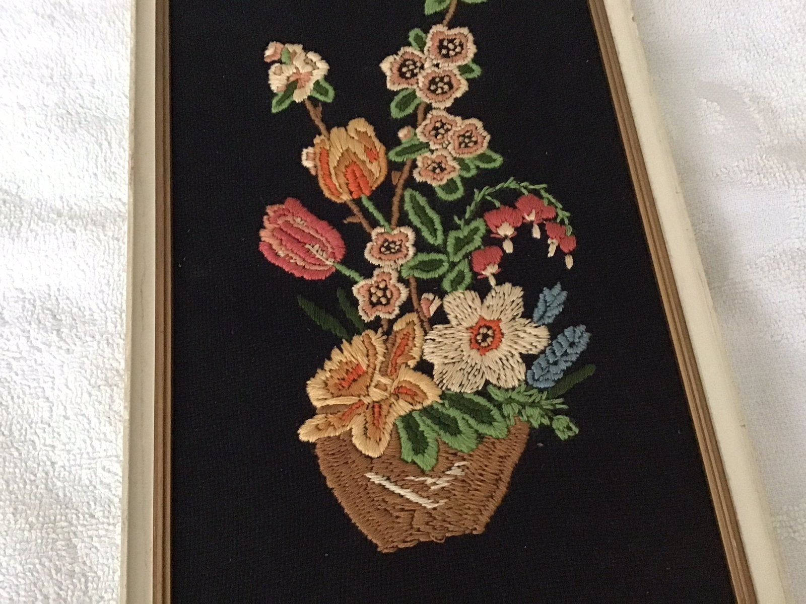 Geborduurd Schilderij.  jaren 60/70. Vintage, Ophalen of Verzenden, Zo goed als nieuw