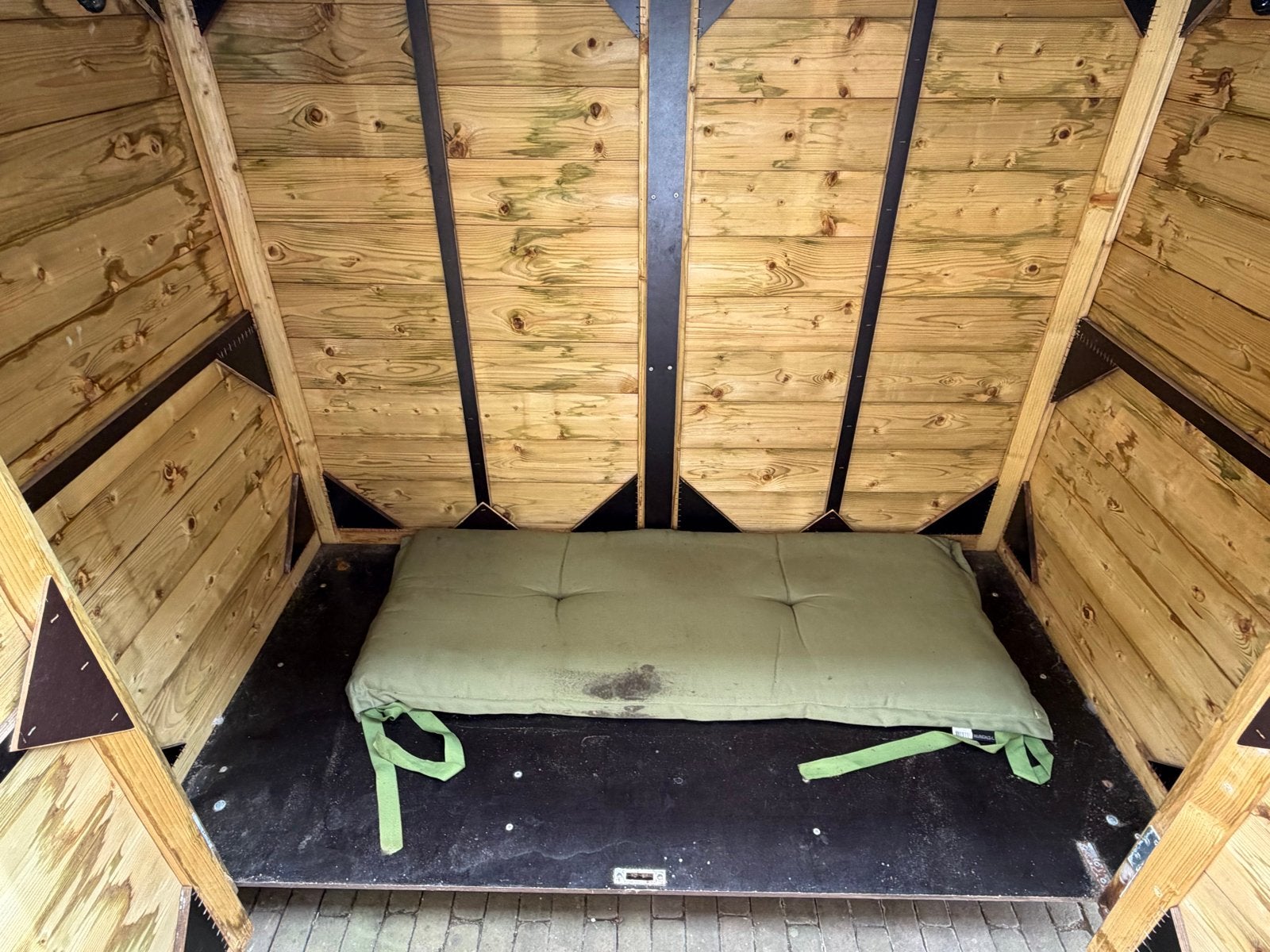 Houten berging voor tuinkussens, Ophalen, Gebruikt, Hout, Containerberging