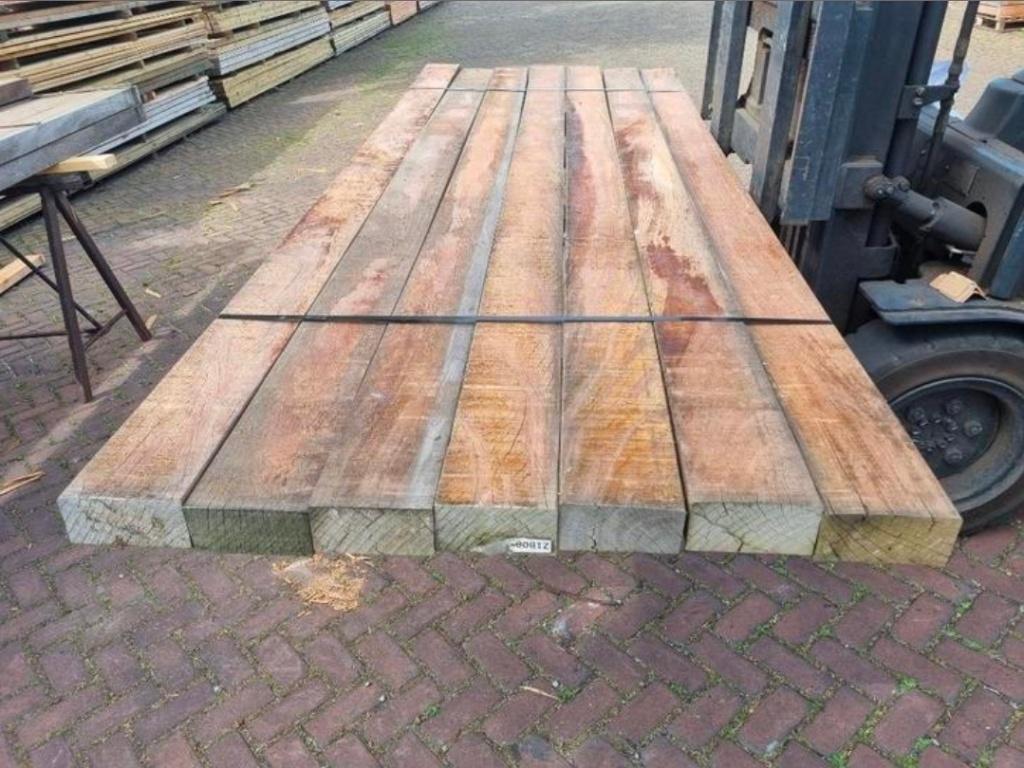7 Hardhouten balken 8.0x16.0 cm / 3.05 meter lang nr: HB43, Tuin en Terras, Palen, Balken en Planken, Ophalen, 250 cm of meer