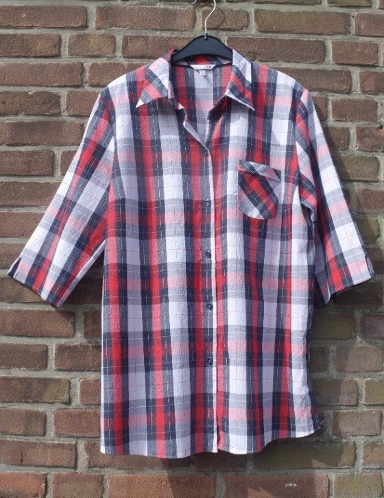 sportief Zomerblousje, geruit , mt. 44 , merk: My Way FER, Kleding | Dames, Blauw, ., Maat 42/44 (L), Ophalen of Verzenden