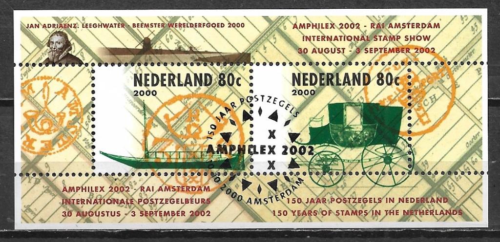 Nederland 2000 150 jaar postzegels 2002 NVPH 1926 blokje, Verzenden, Na 1940, Gestempeld