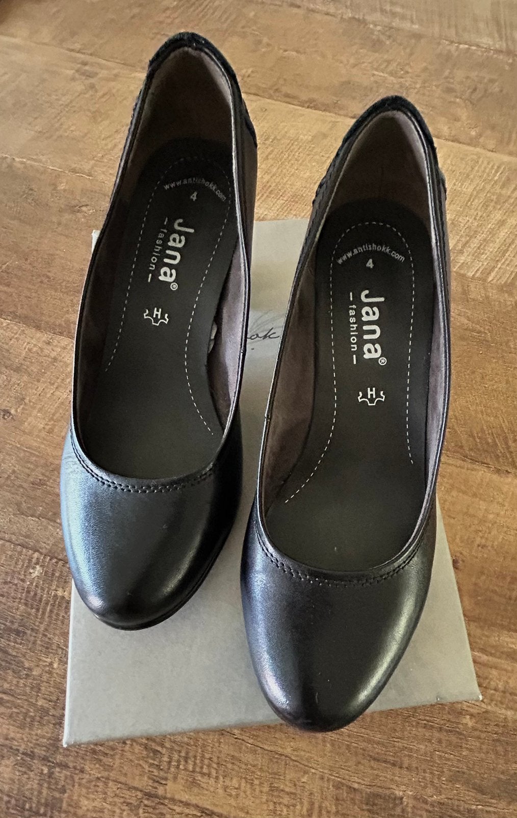 Zwarte pumps mt. 4 (37) H van Jana, Pumps, Zwart, Ophalen of Verzenden, Zo goed als nieuw