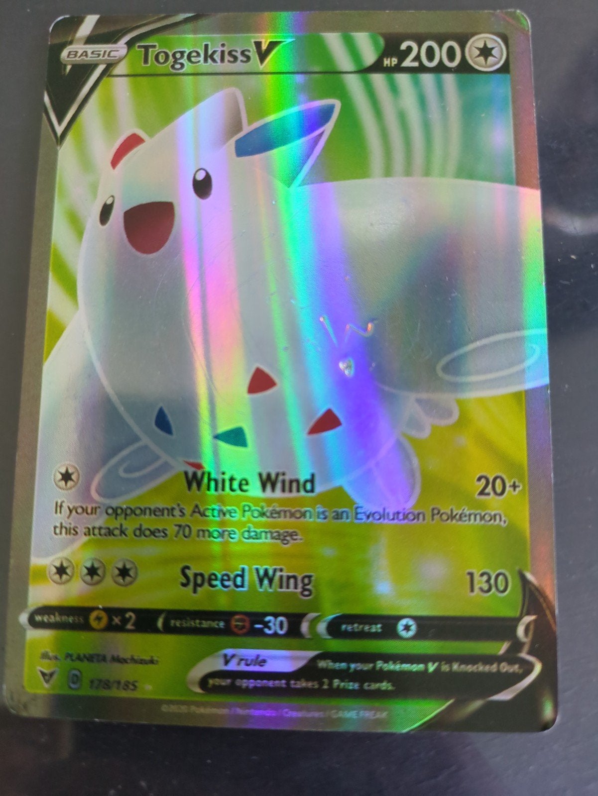 Togekiss V Pokémon Kaart - Zo goed als nieuw, Ophalen of Verzenden, Zo goed als nieuw, Losse kaart, Foil