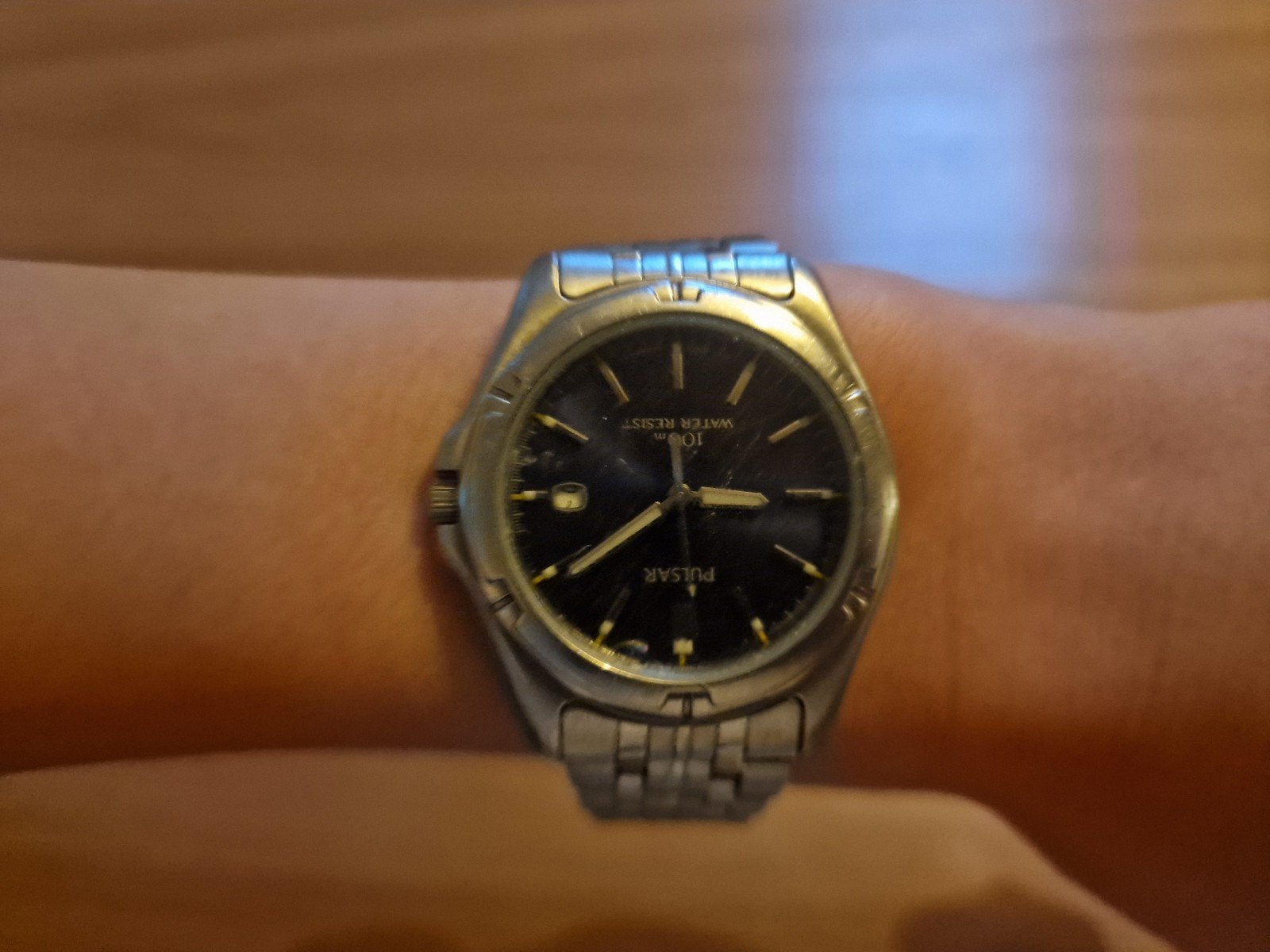 Vintage Pulsar V732-x052 100m Quartz horloge, Overige merken, Staal, Gebruikt, Staal