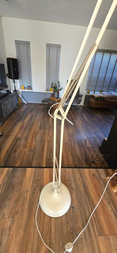 Witte staande lamp met knikarm - Eijerkamp Zutphen, Ophalen, Gebruikt, Metaal, Modern