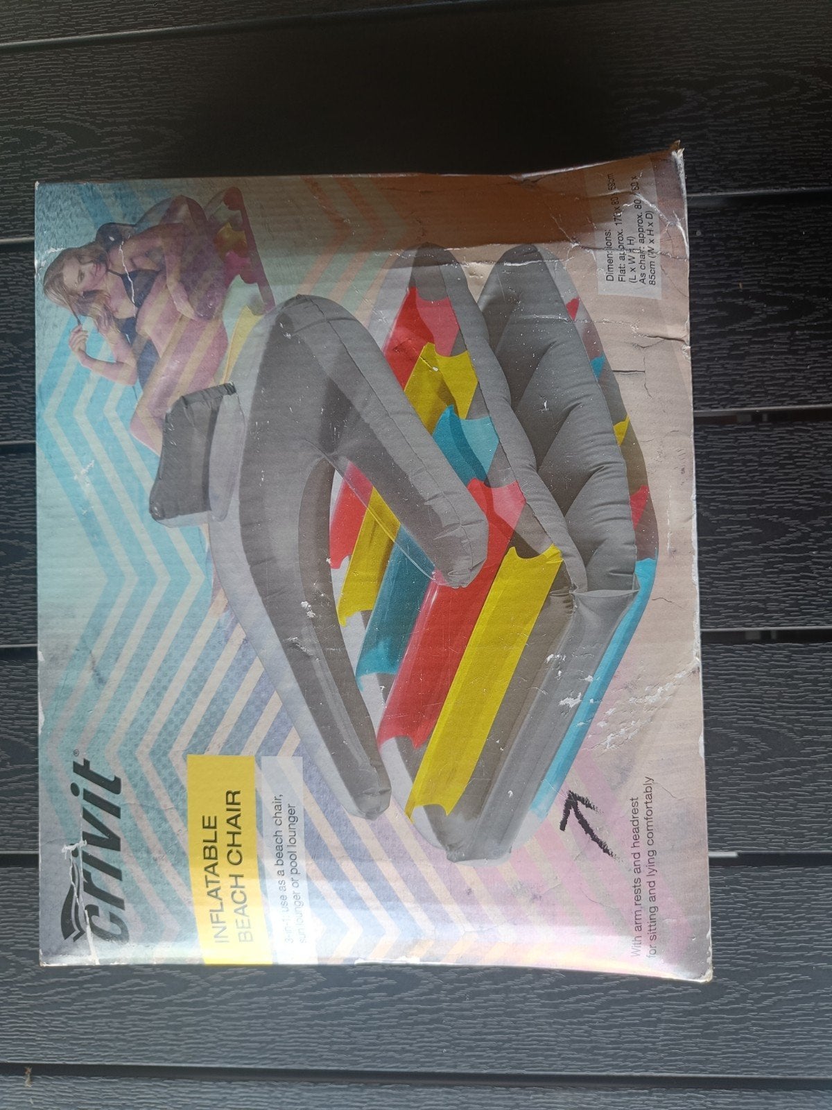 Crivit Opblaasbare Strandstoel - Nieuw in Doos, Caravans en Kamperen, Ophalen of Verzenden, Nieuw