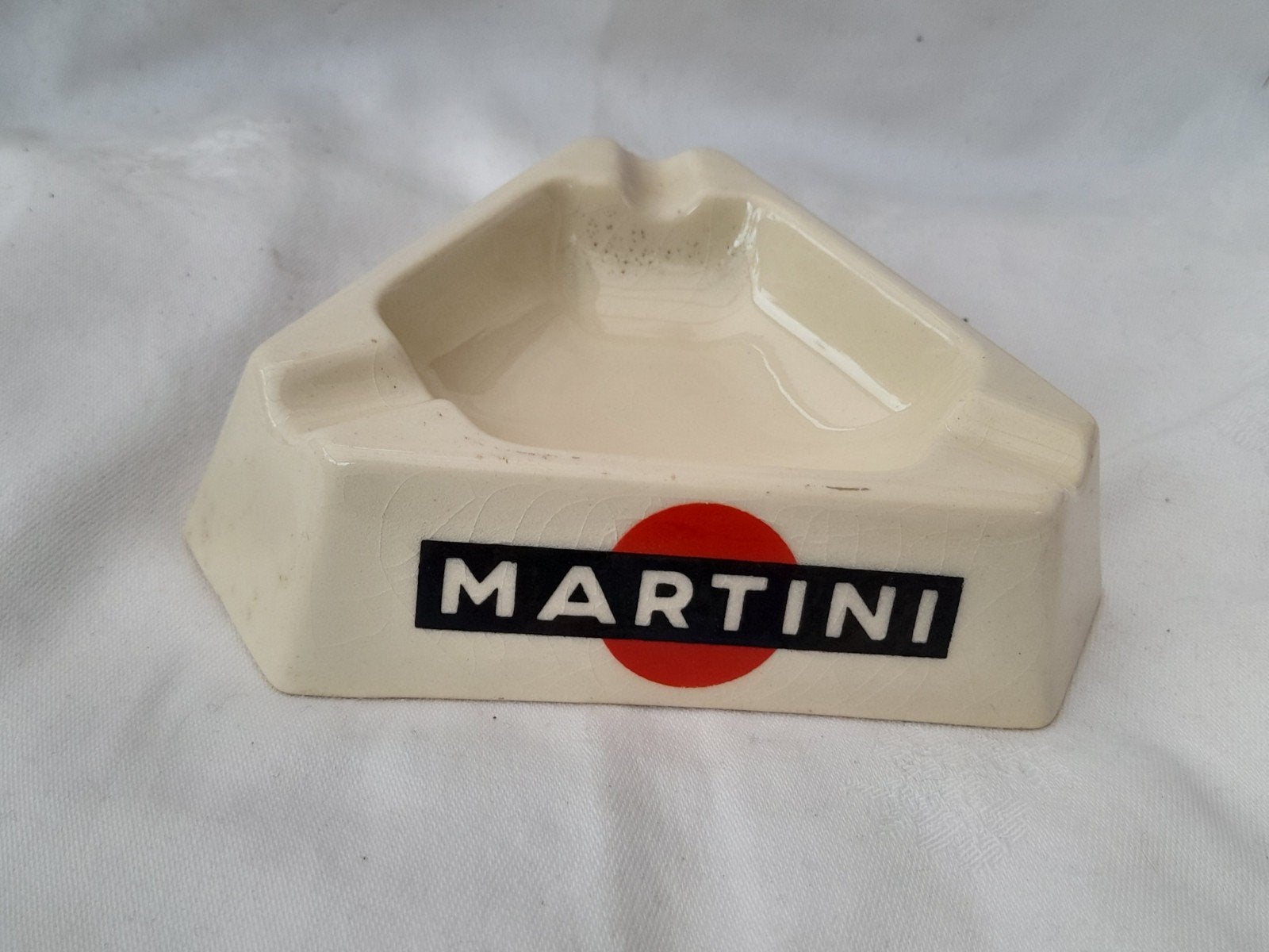 Vintage Martini asbak van keramiek, Ophalen of Verzenden, Zo goed als nieuw, Asbak