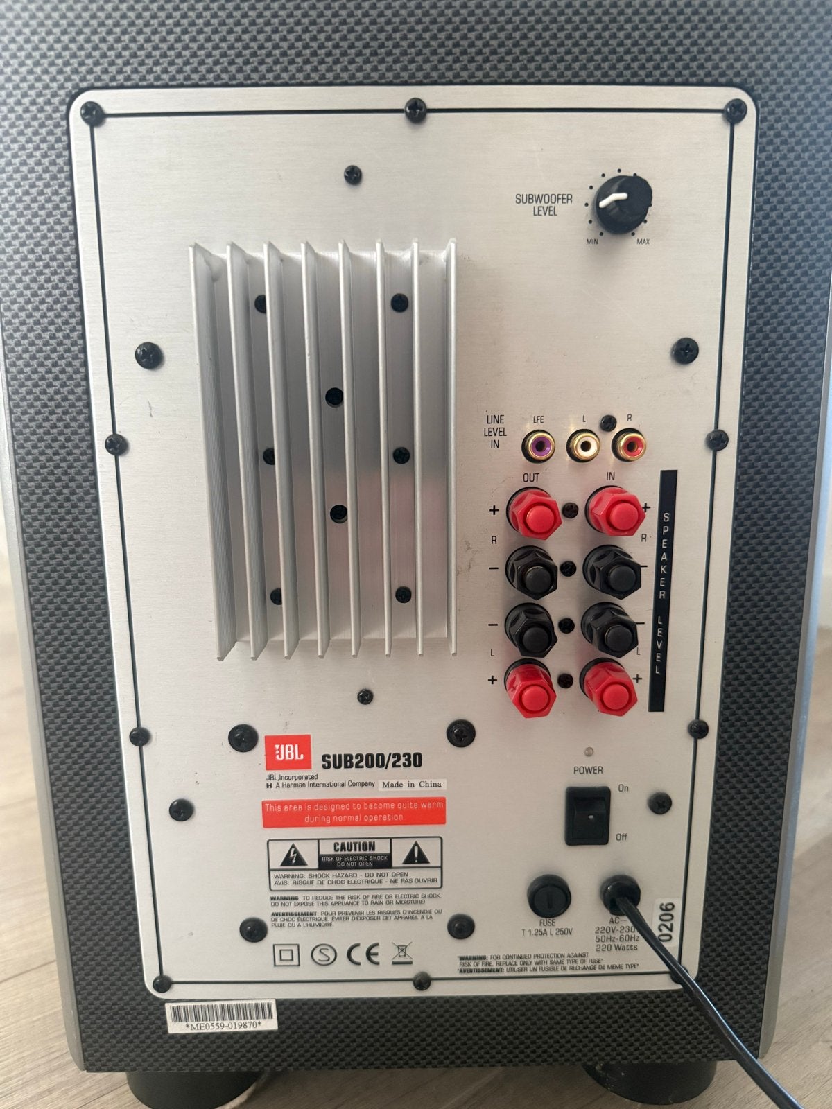 JBL SUB200/230 Subwoofer - Krachtige Bass, Audio, Tv en Foto, Luidsprekers, Gebruikt, Subwoofer, Minder dan 60 watt, JBL, Ophalen