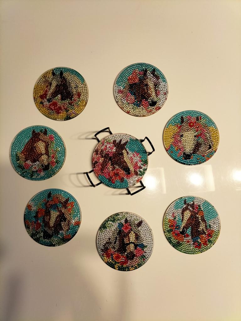 Handgemaakte Diamond Painting Onderzetters - Diverse Figuren, Ophalen, Nieuw, Glas of Kopje