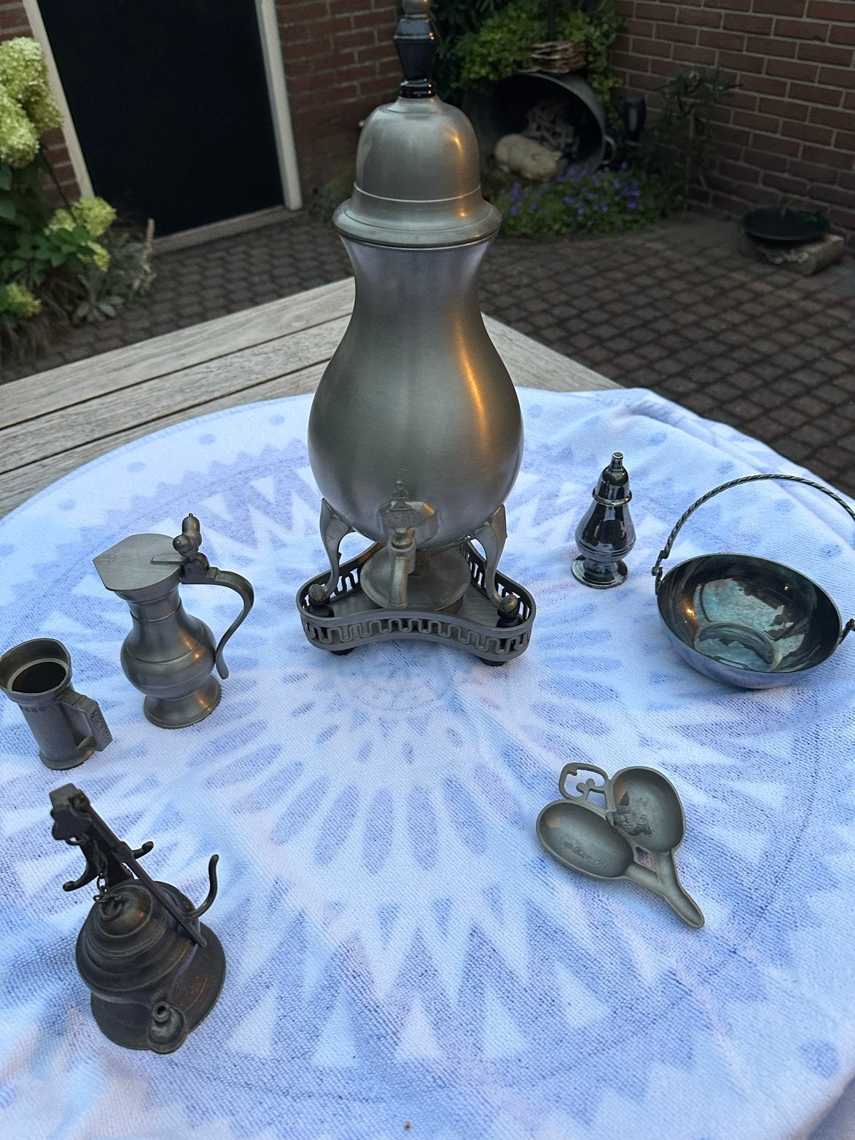 Verzameling antieke tinnen voorwerpen, Antiek en Kunst, Antiek | Tin, Ophalen of Verzenden