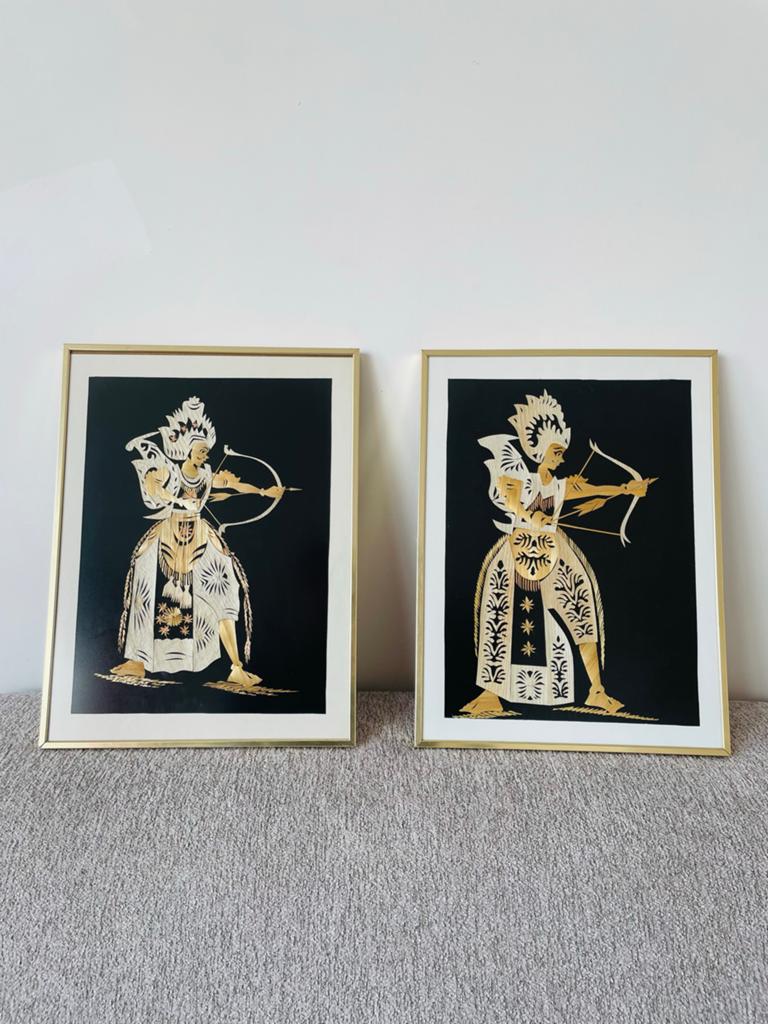 Antieke handgemaakte kunst: Balinese Wayang Kulit stijl, Ophalen, Zo goed als nieuw