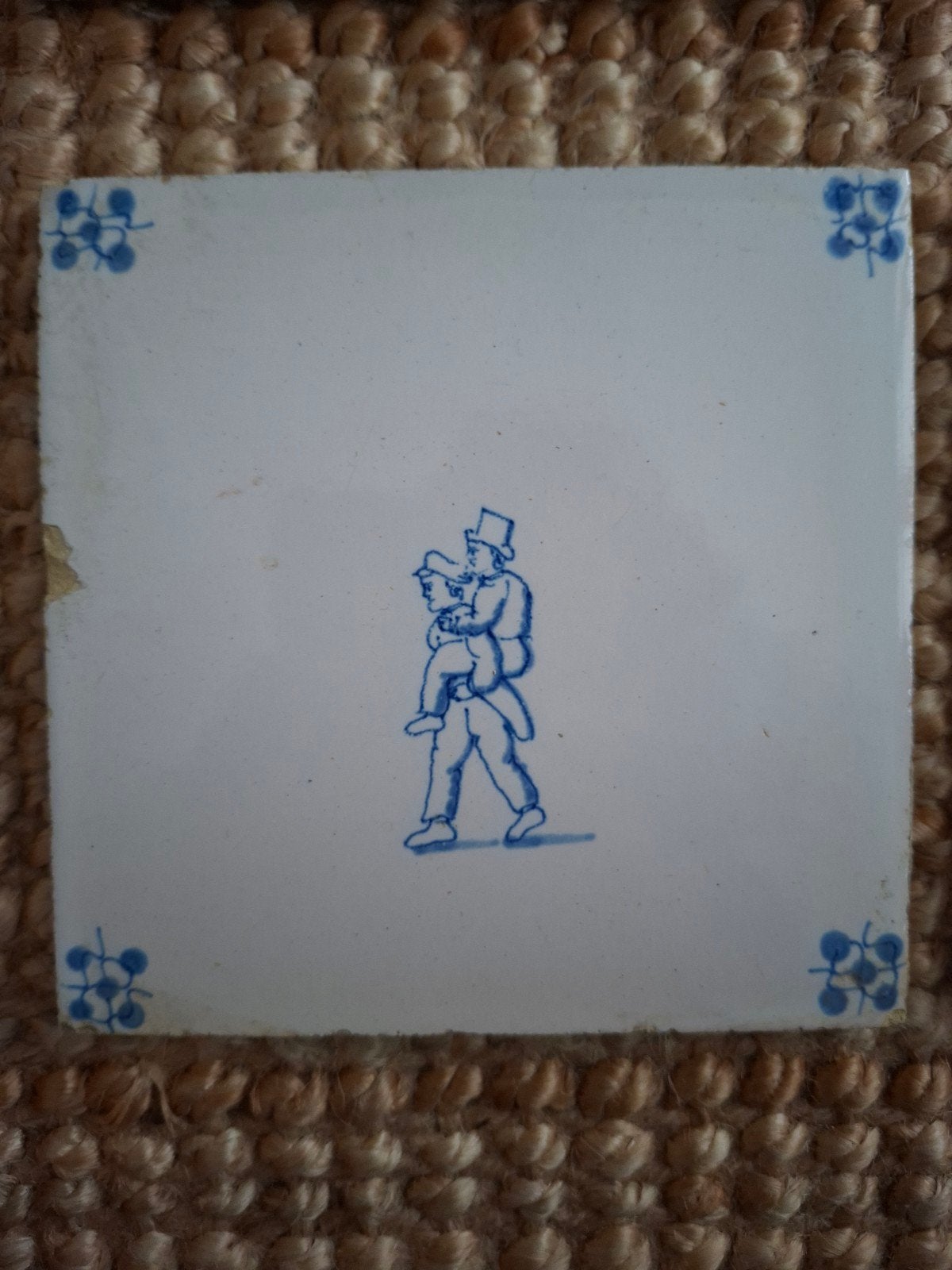 2 Delfts blauwe tegeltjes, Antiek en Kunst, Ophalen