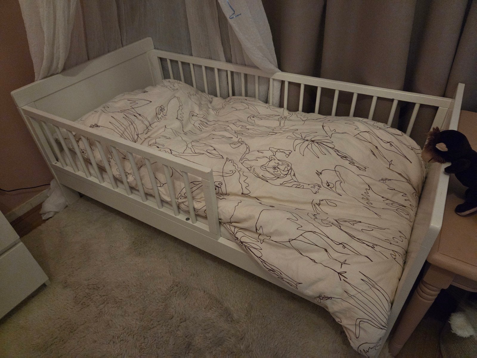 Peuterbedje Petite Amélie wit, Kinderen en Baby's, Ophalen, Gebruikt, 140 tot 160 cm, 70 tot 85 cm