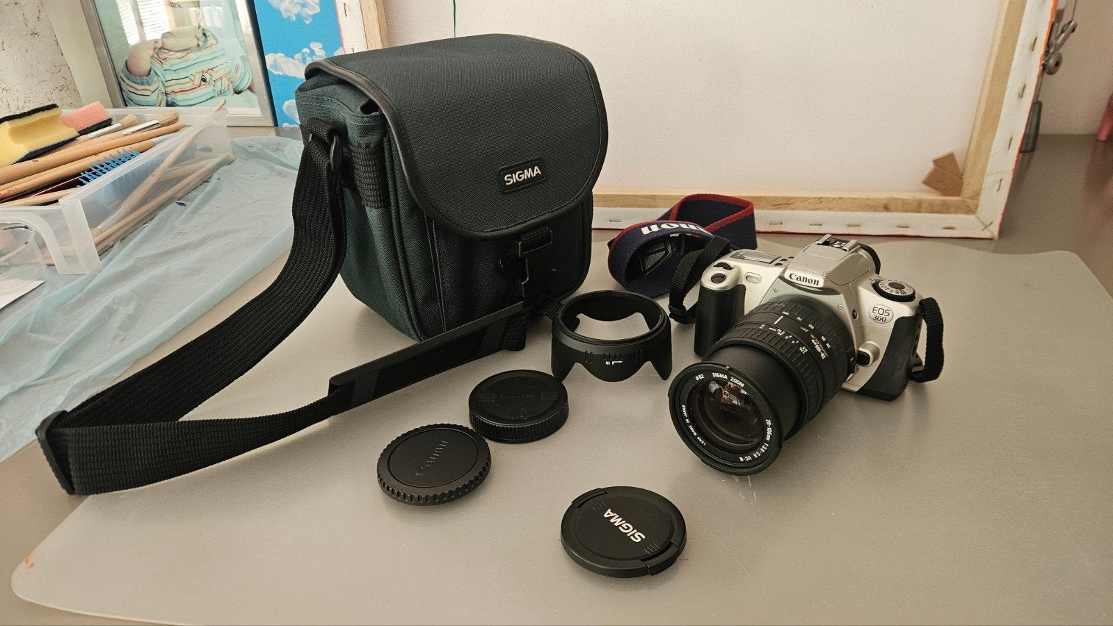 Canon EOS 300 Spiegelreflexcamera met Sigma 28-105mm lens, Ophalen of Verzenden
