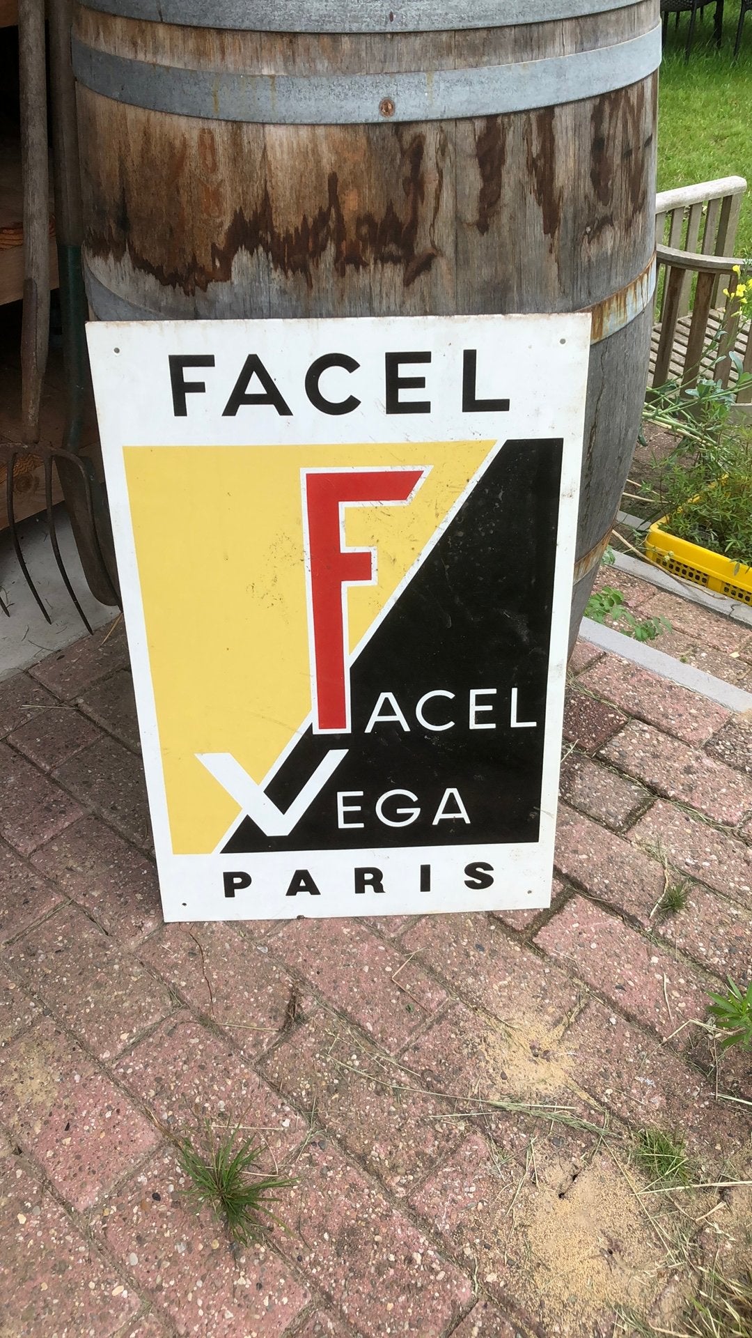 Facel Vega Paris, Verzamelen, Merken en Reclamevoorwerpen, Ophalen, Zo goed als nieuw, Reclamebord