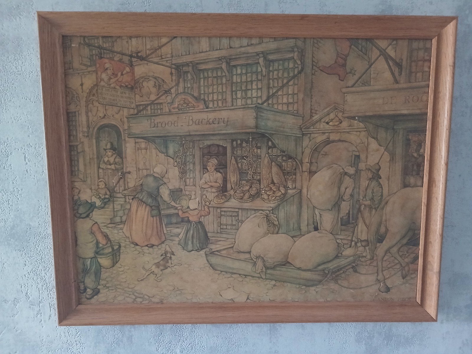 Anton Pieck brood backerij ingelijst, Ophalen