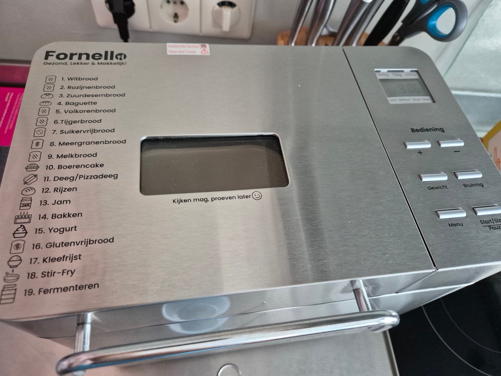 Fornello broodbakmachine - Zo goed als nieuw, Kijkvenster, 800 tot 1200 gram deeg, Zo goed als nieuw, Ophalen