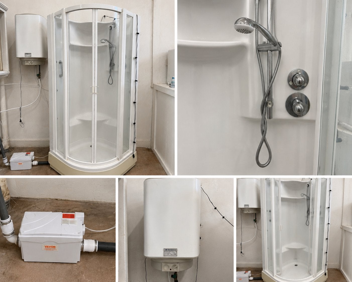 Douchecabine met 60lboiler en waterpomp, Ophalen, Gebruikt, Douche