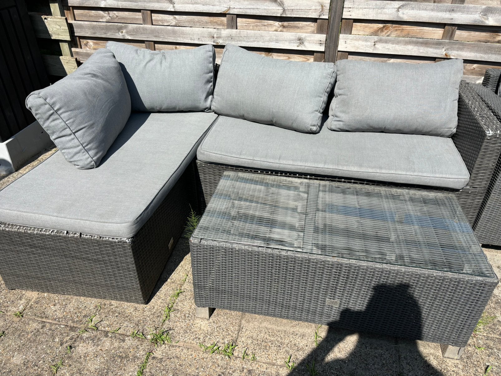 Grijze tuinkussens voor loungeset, Ophalen, Overige materialen, Gebruikt, Loungeset