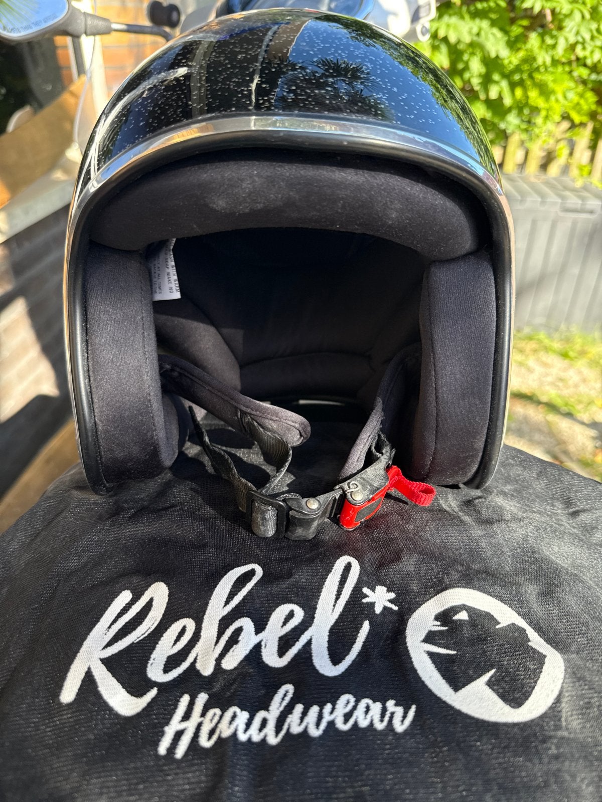 Rebel Headwear Jethelm Maat M Zwart Glitter, Overige merken, M, Jethelm, Ophalen of Verzenden