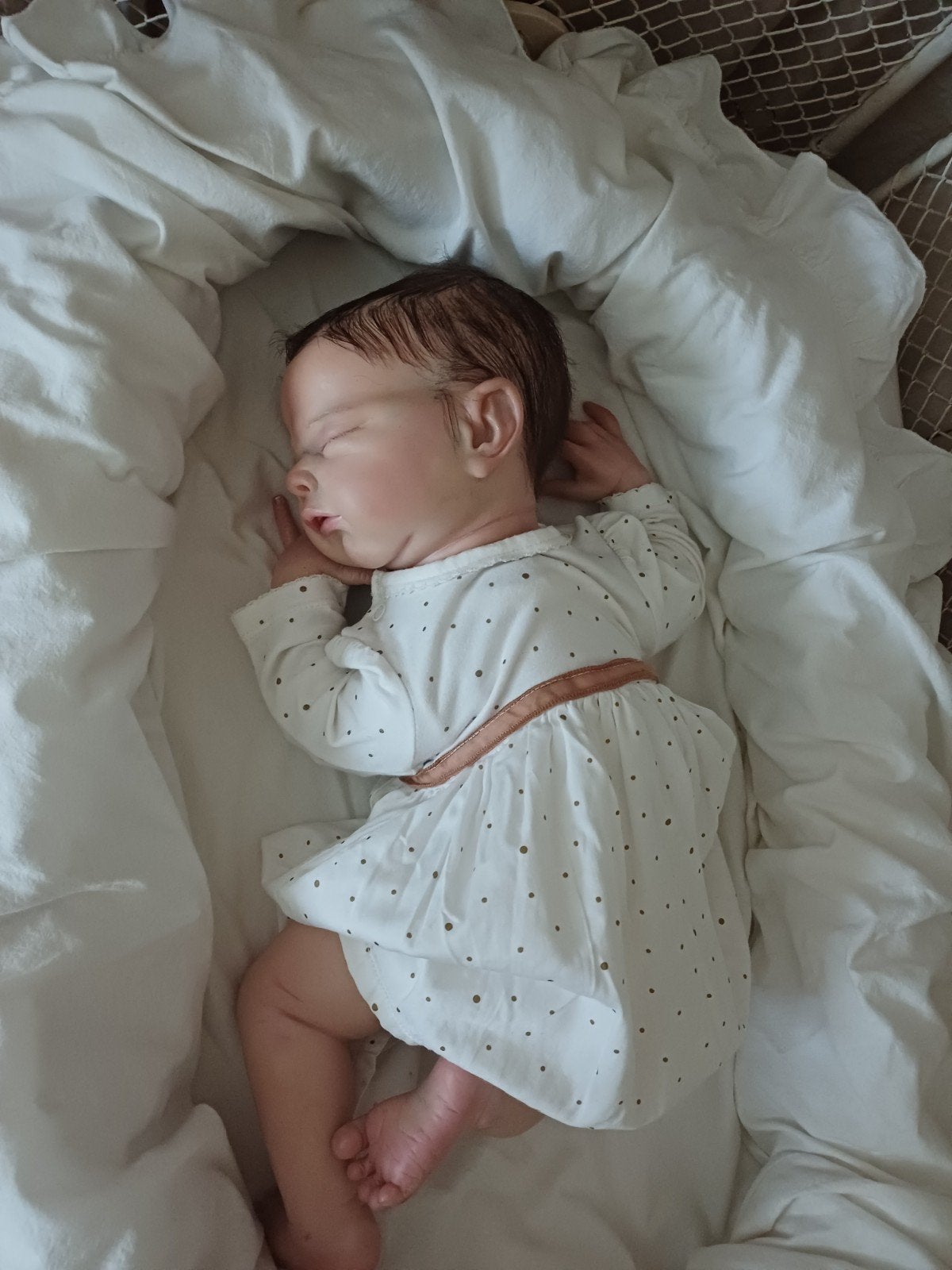 Reborn meisje Nina van Adrie Stoete,limited edition, Verzamelen, Poppen, Ophalen of Verzenden, Babypop