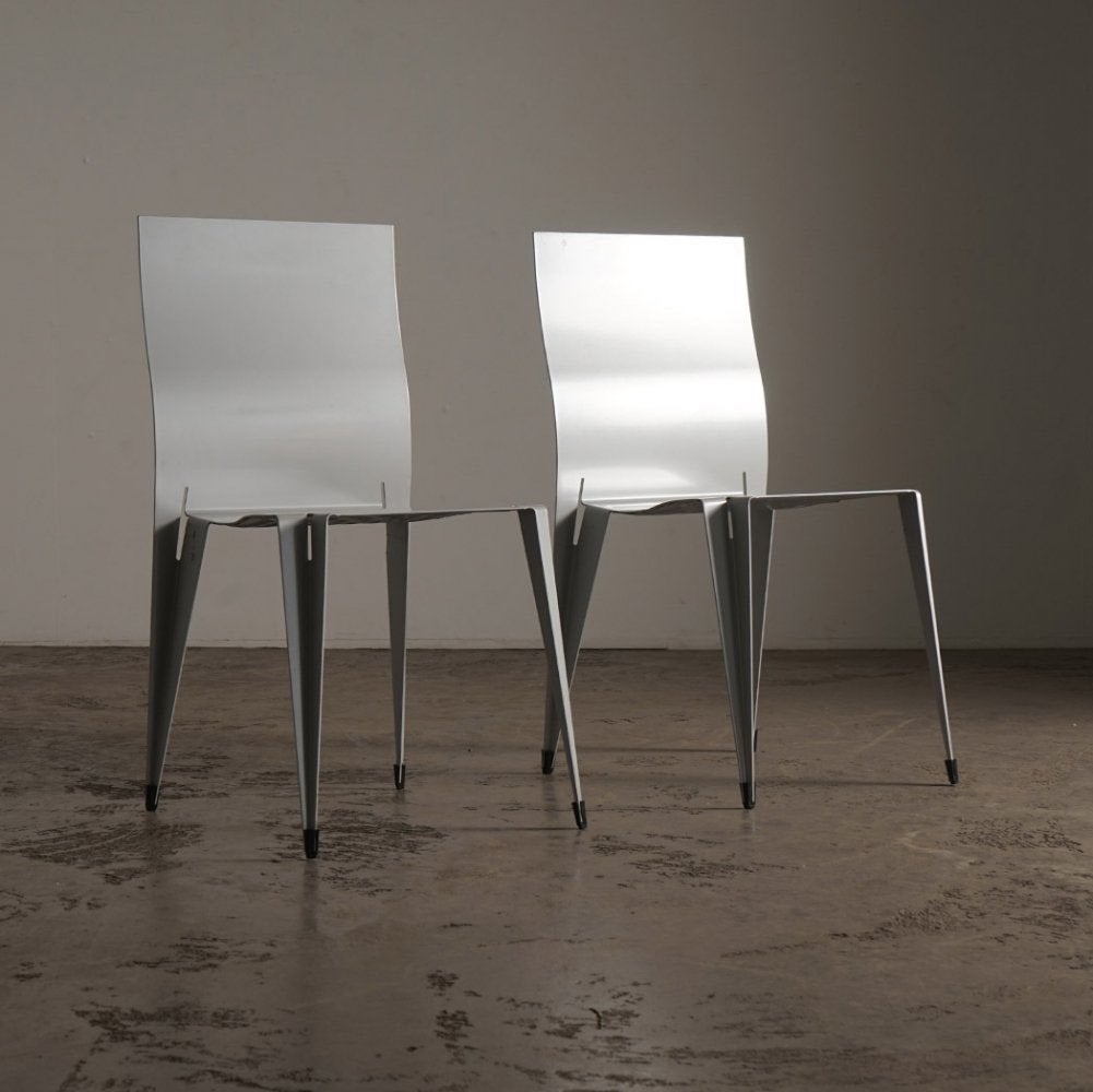 Set of 3 Fulfil Aluminium chairs by Mart van Schijndel, 1989, Huis en Inrichting, Ophalen, Drie, Zo goed als nieuw, Metaal