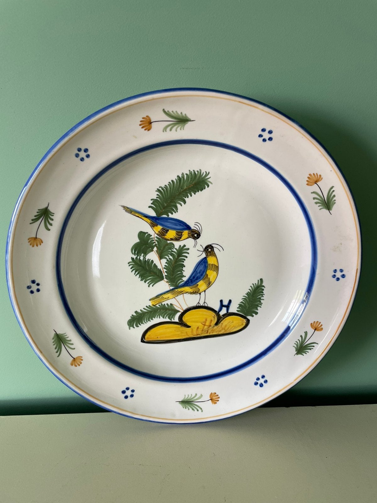 Prachtige vintage aardewerk Figás serveerschaal - Ø 34 cm, Ophalen of Verzenden