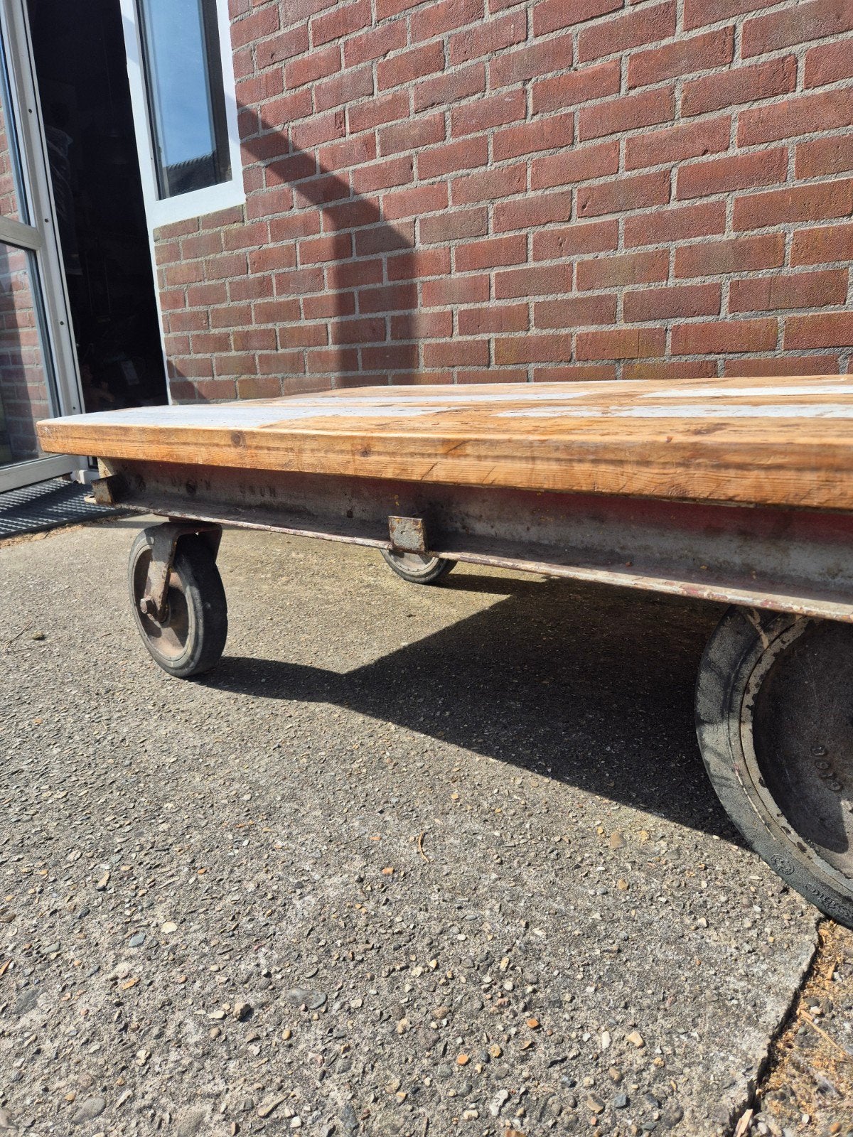 Industriele transportkar salontafel., Ophalen of Verzenden