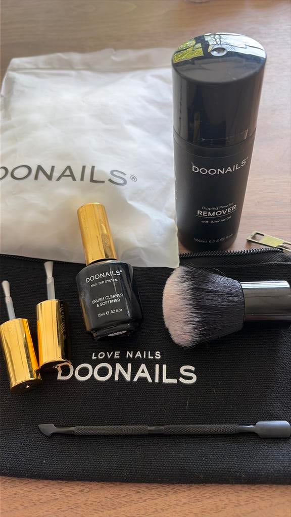 Doonails set tbv dip poeder, Zwart, Ophalen of Verzenden, Zo goed als nieuw, Handen en Nagels