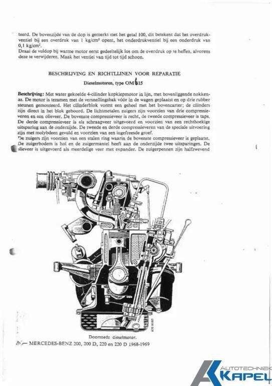 Handleiding Dieselmotor OM615 beschrijving en richtlijnen vo