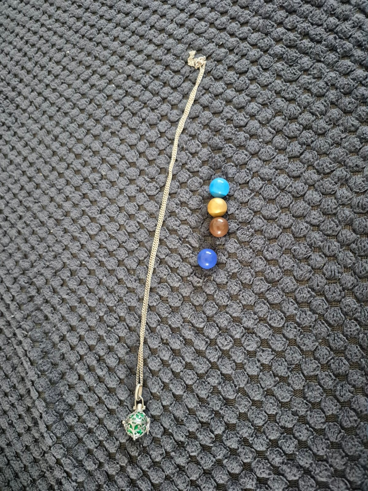 Originele Angels Rufer ketting met verwisselbare balletjes, Sieraden, Tassen en Uiterlijk, Ophalen, Met hanger, Gebruikt, Zilver