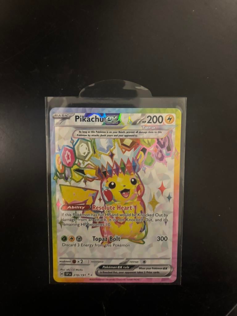 Pikachu EX 219/191 (SSP), Ophalen of Verzenden, Zo goed als nieuw