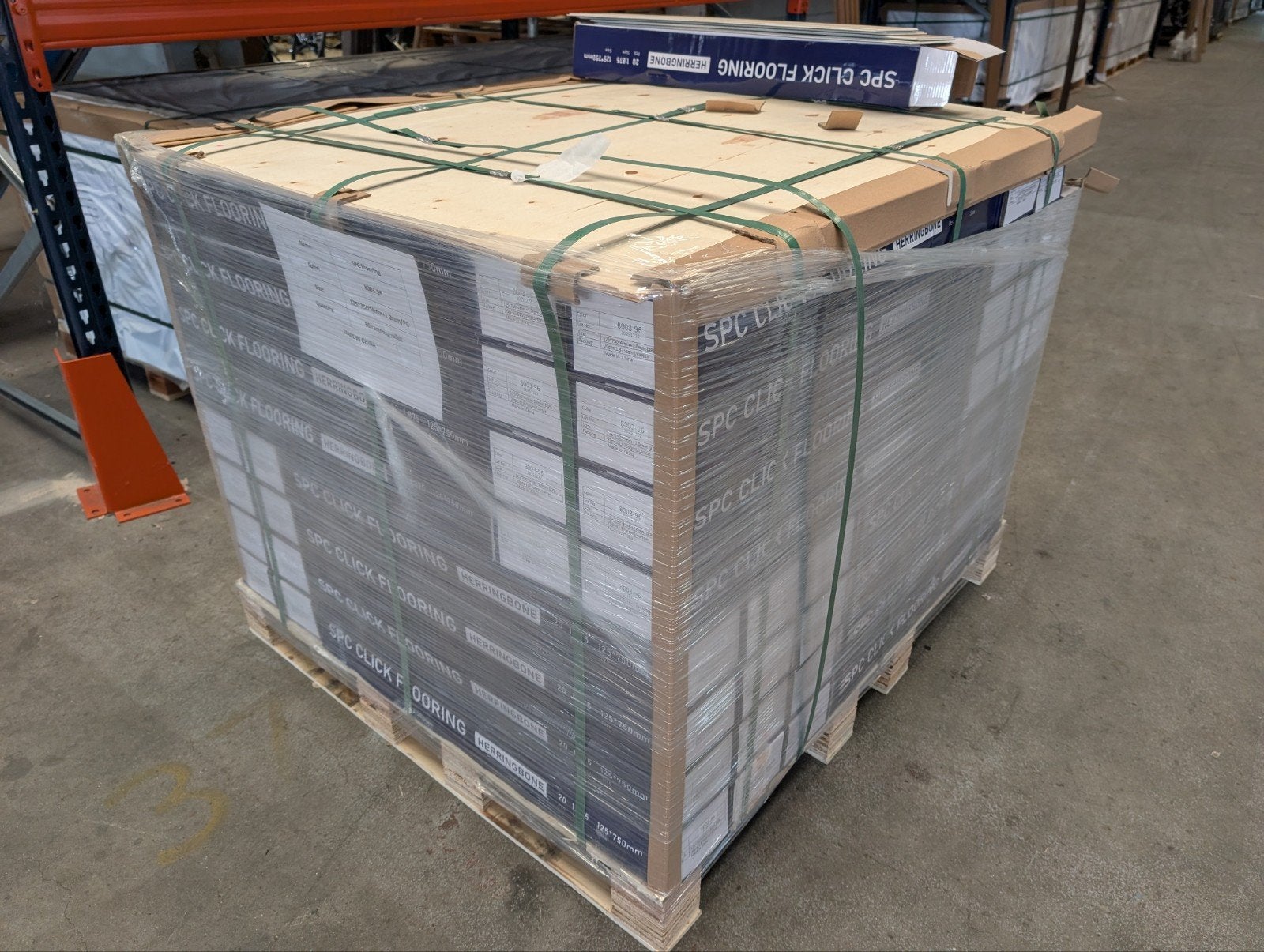 Partij PVC visgraat Klik Vloer 75m2 - SPC Click Flooring, Ophalen of Verzenden, Nieuw