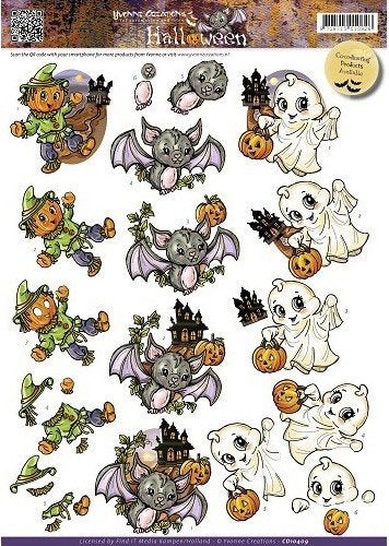 B2 knipvel Yvonne creations cd10409 halloween, Ophalen of Verzenden, Nieuw, Fantasie, Knipvel
