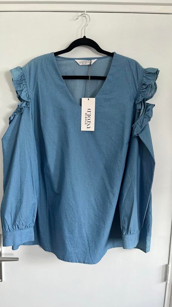 blouse maat 50, Ophalen of Verzenden, Zo goed als nieuw, Blauw, Blouse of Tuniek