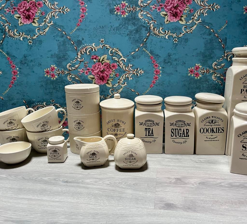 Diverse Servies Sweet Home, Newbridge Kitchen, Claire Wilson, Gebruikt, Ophalen of Verzenden, Overige stijlen, Aardewerk