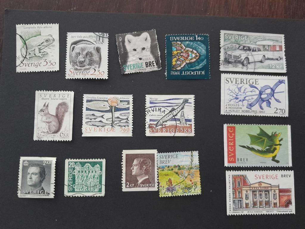 Zweden kaveltje gestempelde postzegels, Ophalen of Verzenden, Overige landen, Gestempeld