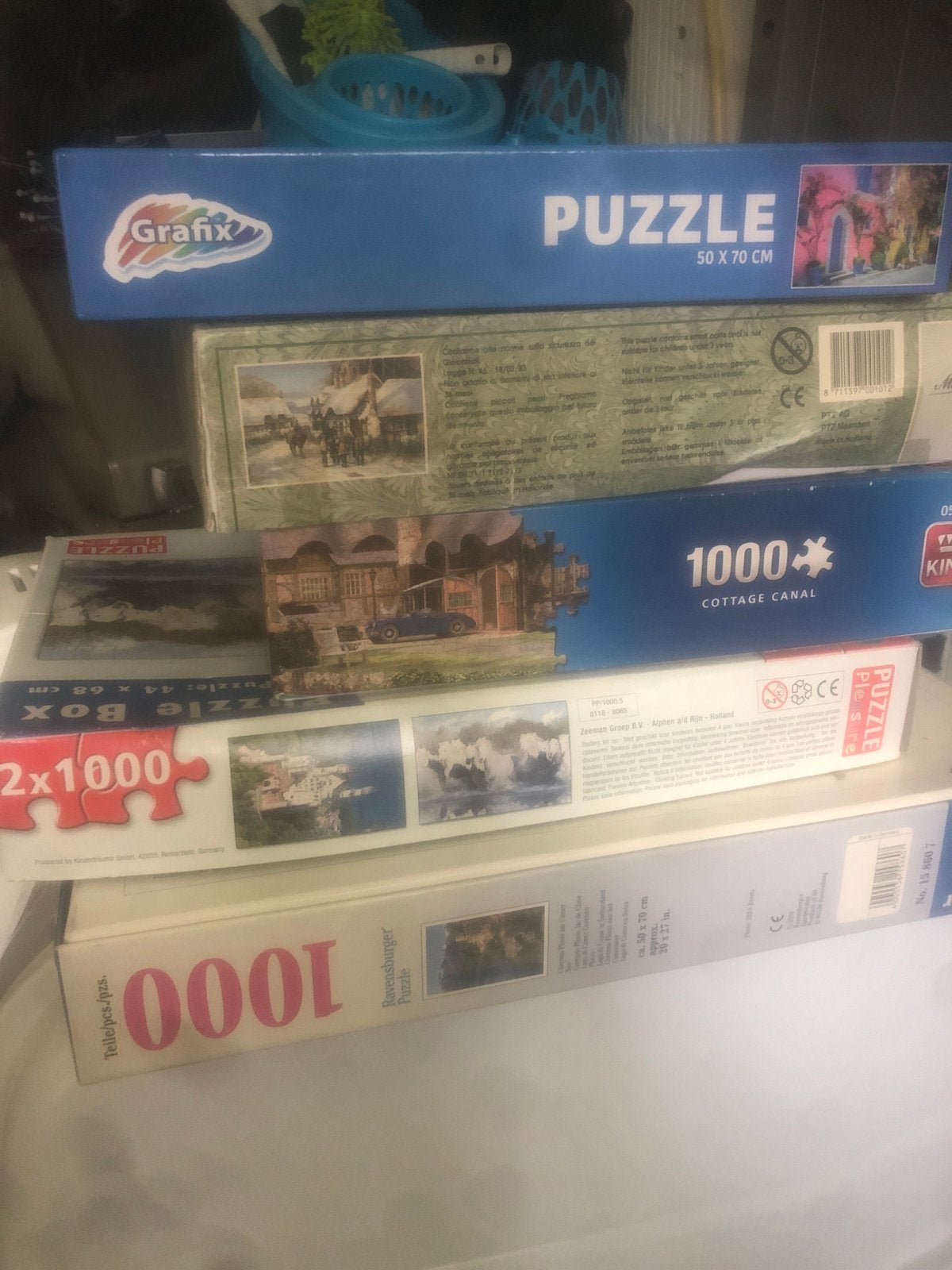 Diverse legpuzzels: Grafix, Ravensburger, Cottage Canal, Hobby en Vrije tijd, Denksport en Puzzels, Ophalen, 500 t/m 1500 stukjes