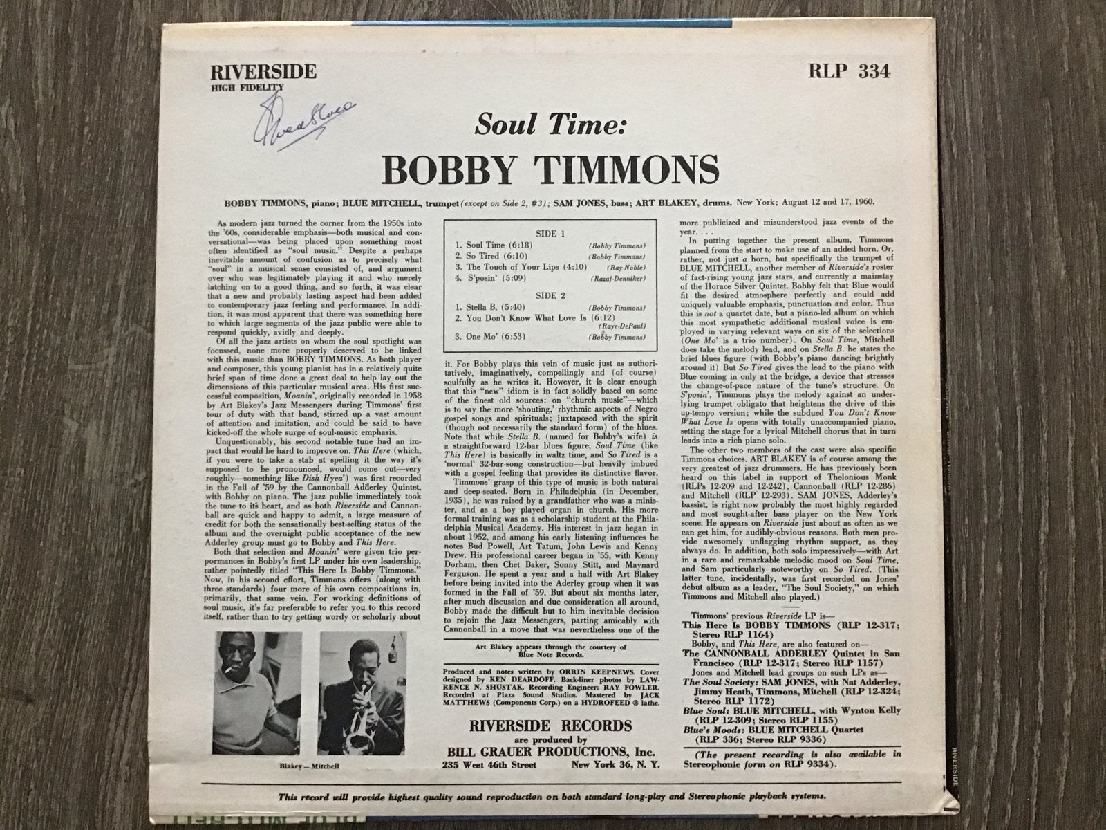 Bobby Timmons - Soul Time LP (Stereophonic, Riverside), LP, Gebruikt, Ophalen of Verzenden, 12 inch