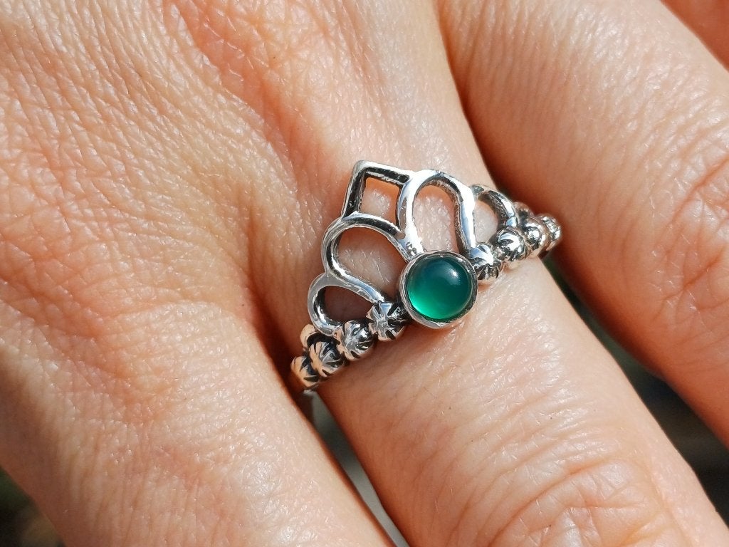Vanoli 925 zilveren ring met groene agaat maat 18,25, Sieraden, Tassen en Uiterlijk, Daiva1973@hotmail.com, 18 tot 19, Vanoli