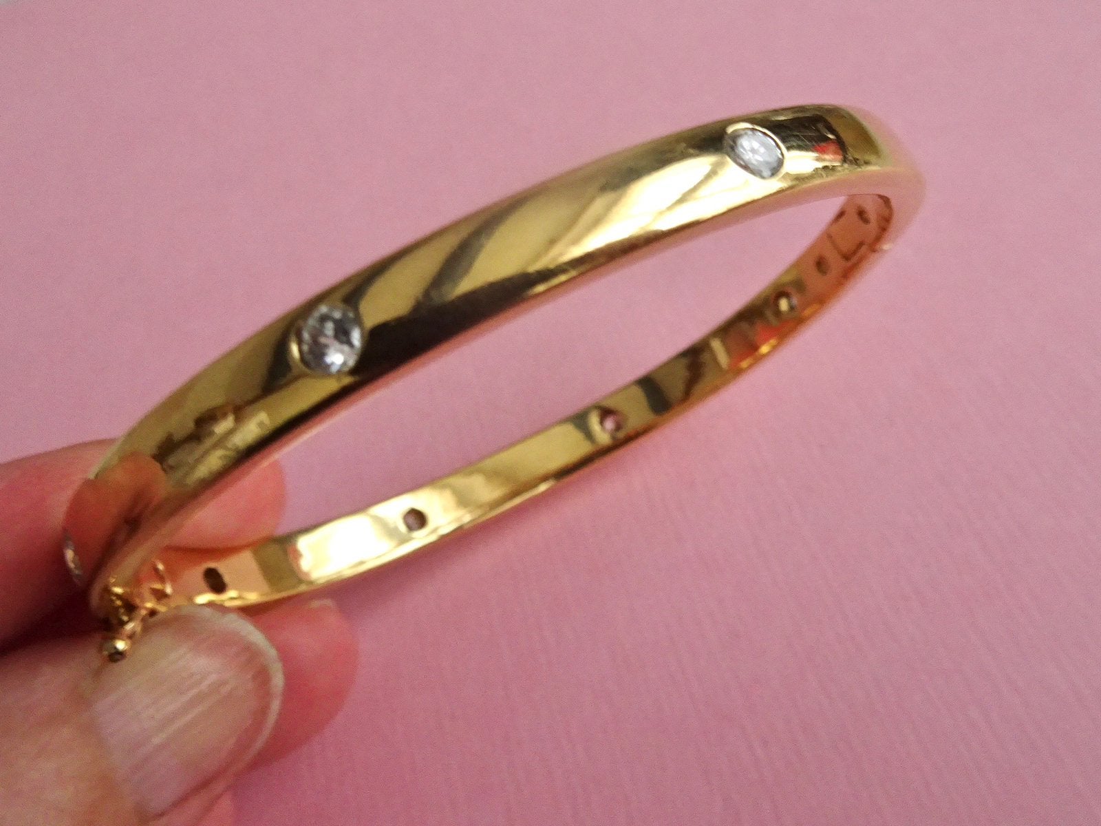 jwg Vintage 90s Pierre Lang armband zirkonia goud verguld, Verzenden, Overige materialen, Armband, Verguld