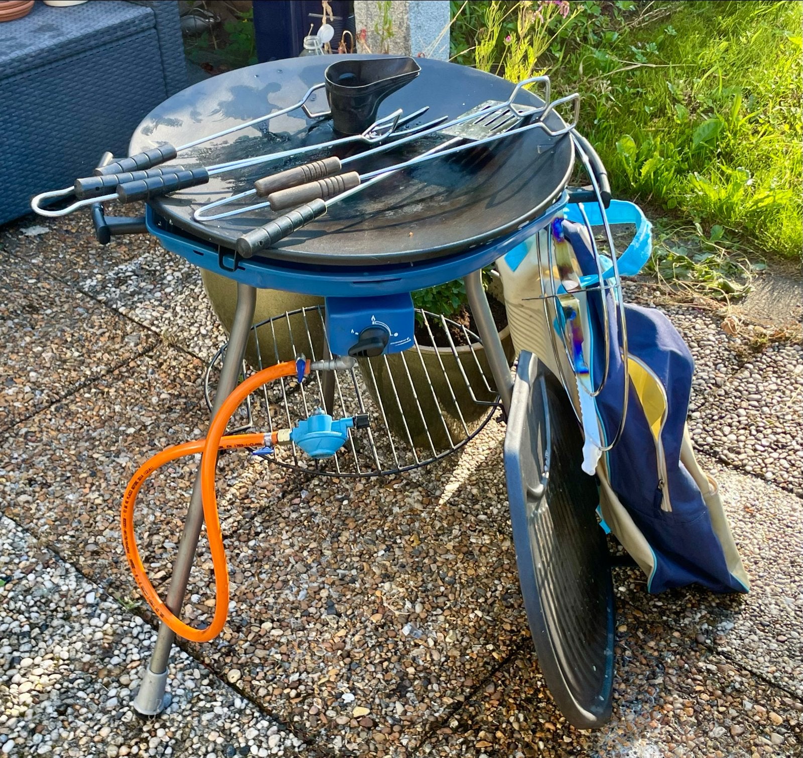 Campingaz Party Grill 600 met bakplaat en tas, Ophalen, Gebruikt