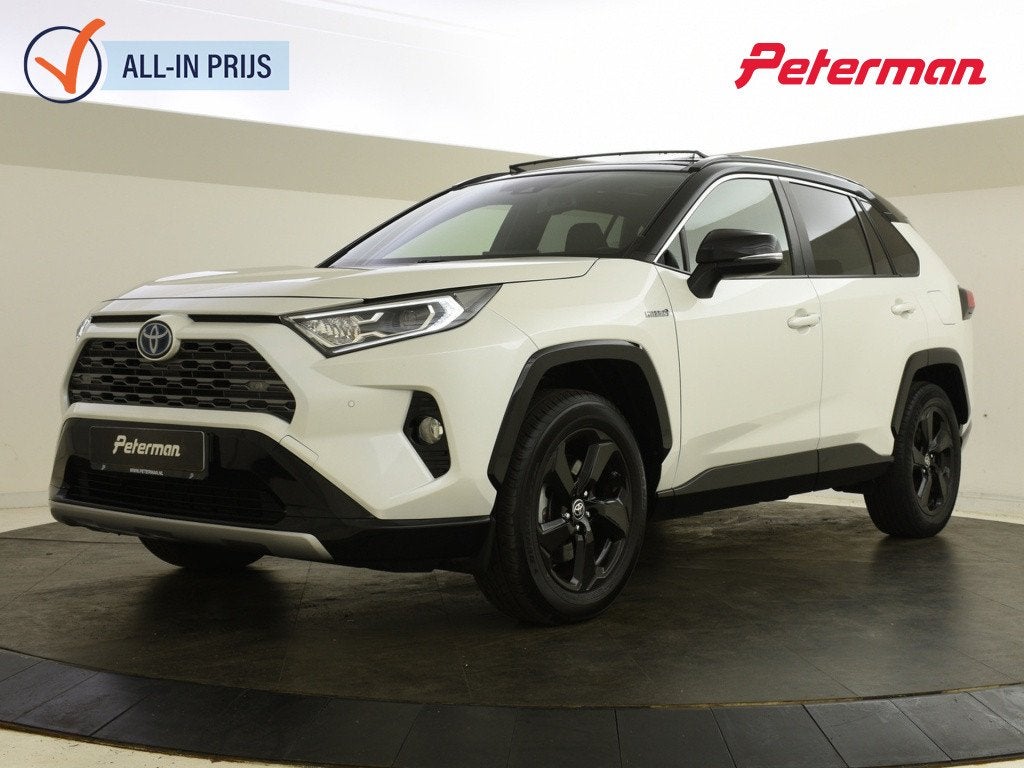 Toyota RAV4 2.5 Hybrid Bi-Tone | Schuif/kanteldak | Trekhaak, Gebruikt, Euro 6, 4 cilinders, Wit
