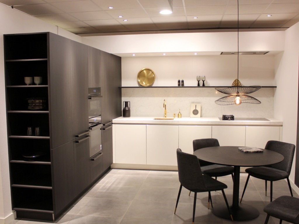 AF16 – Exclusieve Häcker designkeuken met Quooker Gold, Ophalen, Overige kleuren, Hoekkeuken, Nieuw