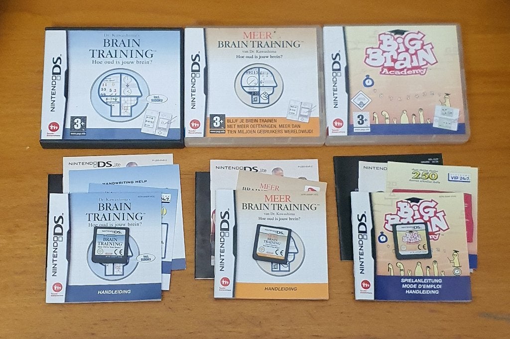 DS | Brain Training + Big Brain + Meer Brain Training, Puzzel en Educatief, Gebruikt, 1 speler, Ophalen of Verzenden