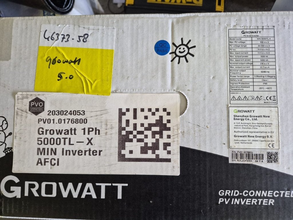 Omvormer Growatt (5K) 5000 tl x & Solax (25K) X3 pro 25 K-G2, Doe-het-zelf en Verbouw, Ophalen, Nieuw, Overige typen, 200 wattpiek of meer