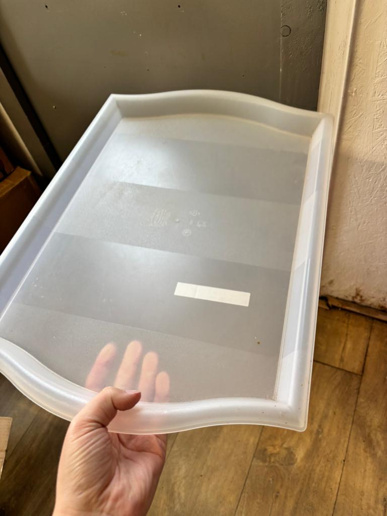 2 stuks IKEA dienbladen - transparant kunststof, Ophalen of Verzenden, Gebruikt, Wit, Kunststof