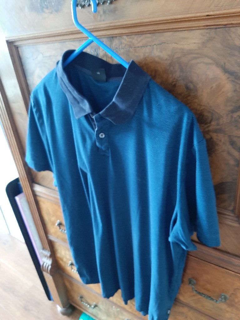 Hugo Boss d.blauwe met hardblauw streepje polo. XXL, Blauw, Maat 56/58 (XL), Ophalen of Verzenden, Zo goed als nieuw