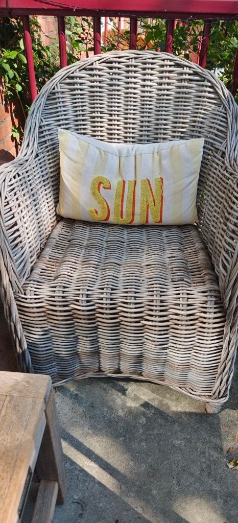 Rotan  tuin stoel, Rotan, Zo goed als nieuw, Stoel, Ophalen
