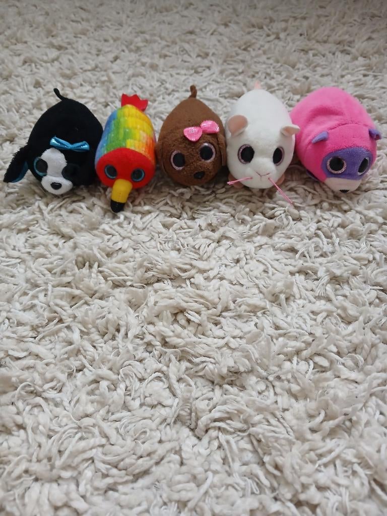 5 TY knuffeltjes - Geen beschadigingen, ook los te koop!, Ophalen of Verzenden, Klein (minder dan 20 cm), Ty, Met label